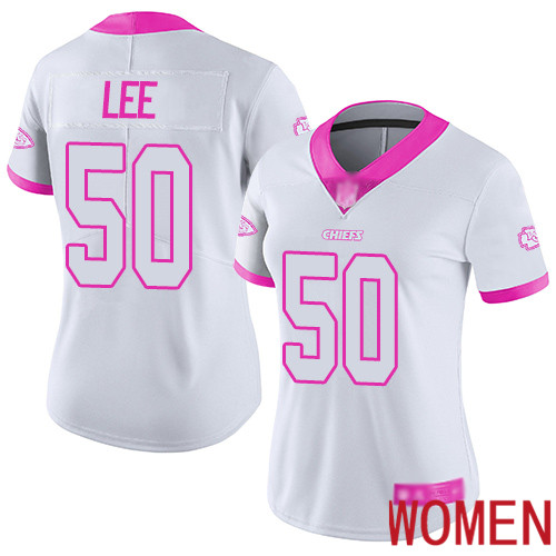 Women Kansas City Chiefs #50 Lee Darron Limited White Pink Rush Fashion Nike NFL Jersey->youth nfl jersey->Youth Jersey